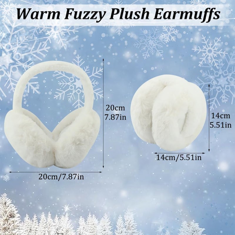Ranjaner Winter Ear Muffs Women, Faux Fur Winter Girls Fuzzy Earmuffs, Foldable Fluffy Ear Covers, Outdoor Warm Ear Covers - Image 2